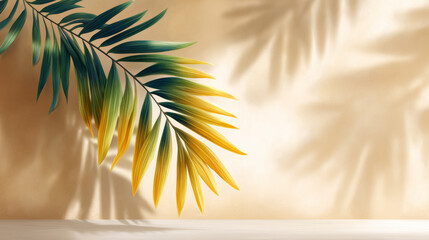 Plant Leaf Shadows On Light Brown Wall Minimalist Photography