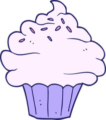 cartoon cupcake in bright neon color