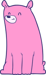 happy polar bear cartoon in bright neon color