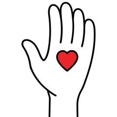 hand holding heart