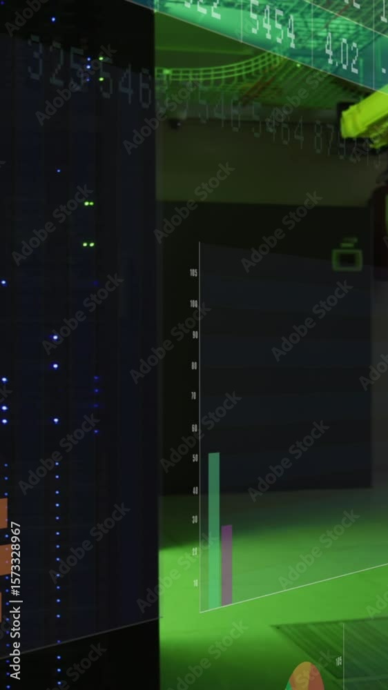 Poster animation of data processing over computer servers