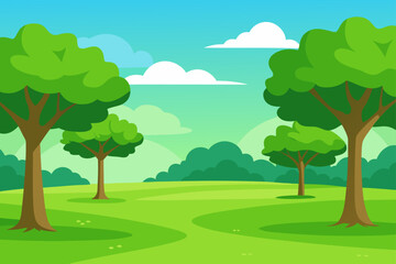 Obraz premium summer landscape with trees