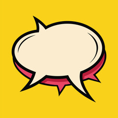 Empty Comic Speech Bubble Icon with No Text Inside