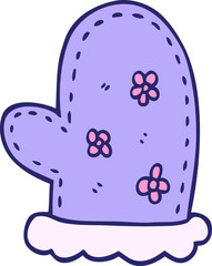 cartoon doodle oven mitts in bright neon color