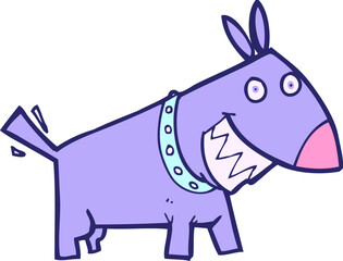 cartoon dog  in bright neon color