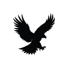 Flying eagle vector silhouette art illustration