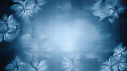 Soft blue floral background with vintage romantic tone, featuring seamless flower patterns and textured gradient effect, evoking serene and elegant atmosphere