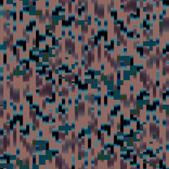 Bokeh blurred vision effect pixel texture in dark earth halftones. Perfect for mobil apps, web banner, t-shirts printing, home textile, bedding, fabric, package.