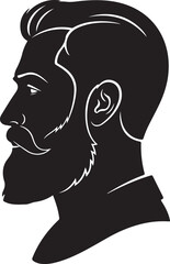 Smiling creative vector art illustration of a woman's head silhouette