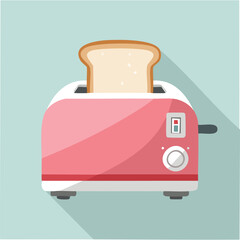 Fototapeta premium Cute toaster flat vector