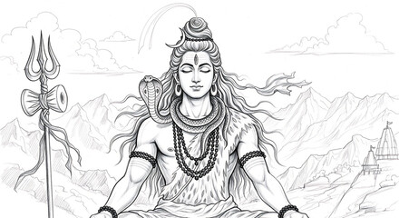Lord Shiva sketch art