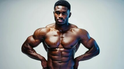 Ad concept of a ripped male model for athletic and health products - Powered by Adobe