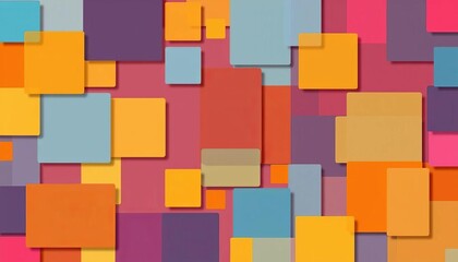 Abstract geometric seamless pattern of overlapping rectangles and squares in various sizes and colors, line, dark