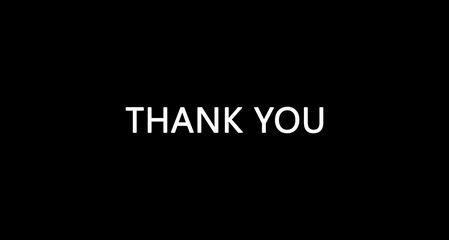 Simple Thank You Text on Black Background Expressing Gratitude and Appreciation Message