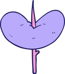 cartoon doodle of a sausage in bright neon color