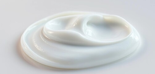 Close-up of a dollop of white beauty cream, textured smear on a surface,  creamy,  smooth