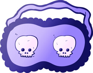 cartoon skull sleeping mask in bright neon color