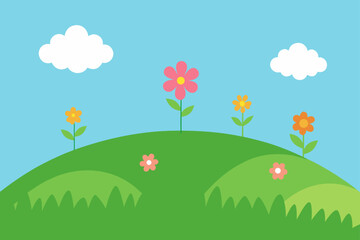 spring meadow with flowers