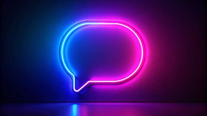 neon speech bubble 3d icon