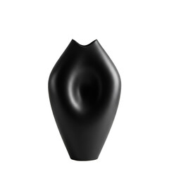 Abstract black vase modern design home decor isolated on white
