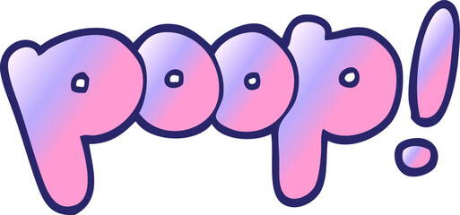 cartoon doodle font poop in bright neon color
