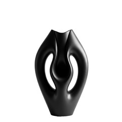 Abstract black vase modern design home decor isolated on white
