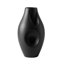 Abstract black vase modern design home decor isolated on white
