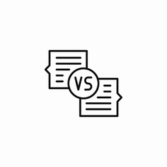 compare documents versus icon sign vector