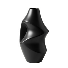 Abstract black vase modern design home decor isolated on white
