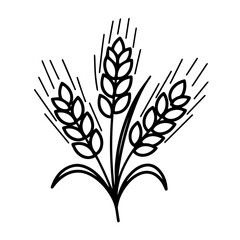 Fototapeta premium Elegant wheat illustration, a simple sheaf of wheat with a distinctive design. Representing harvest and plenty, this sheaf of wheat emphasizes organic and natural themes.