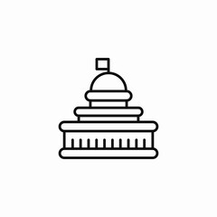 government building flag icon sign vector