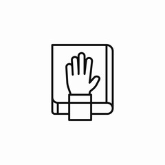 oath hand book icon sign vector