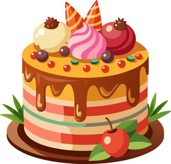 vector illustration of cake