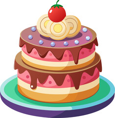 vector illustration of cake