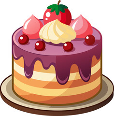 vector illustration of cake