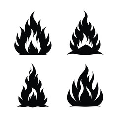 set of fire silhouette