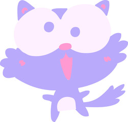 crazy cartoon cat in bright neon color