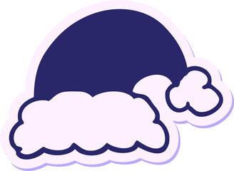 sticker of a cartoon christmas hat in bright neon color