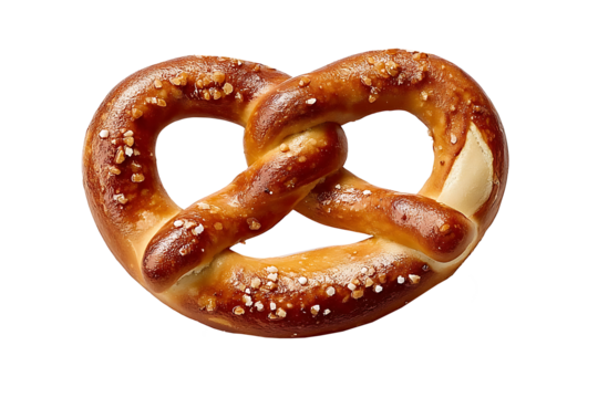 traditional german salted pretzel isolated on white .png - Powered by Adobe