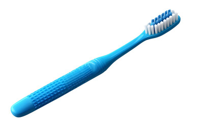 Blue plastic toothbrush isolated on transparent background .png