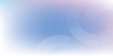 Fototapeta premium Abstract circle lines on light blue background. Geometric stripe line art design for poster, brochure, cover, website, header, web banner, presentation.