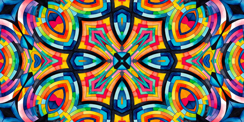 Bright multicolor background with colorful abstract kaleidoscopic pattern