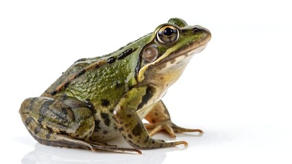Fototapeta premium Common frog animal isolated on a white background. AI GENERATED.