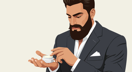 Man Applying Beard Balm Grooming Guide for a Well-Groomed Beard
