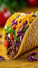 Classic hardshell taco with seasoned filling