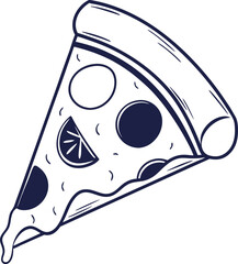 Slice of Delight: A mouthwatering slice of pizza, with its enticing toppings and perfectly melted cheese, ready to satisfy your craving.