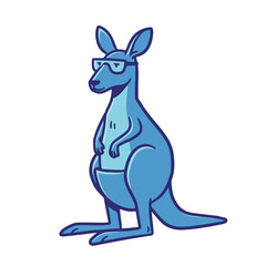 Obraz premium Kangaroo wearing glasses and standing in a playful style 