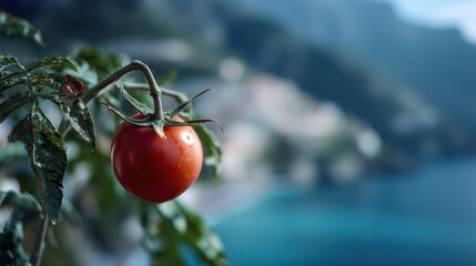 Closeup of ripe tomato on white background