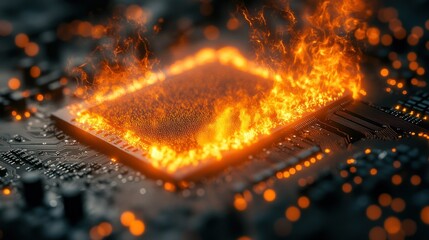 Overheating computer chip