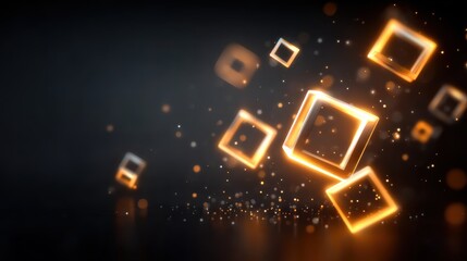 Floating geometric shapes diamonds and squares in 3d design